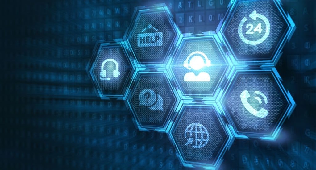 Business, Technology, Internet and network concept. Technical Support Center customer service.